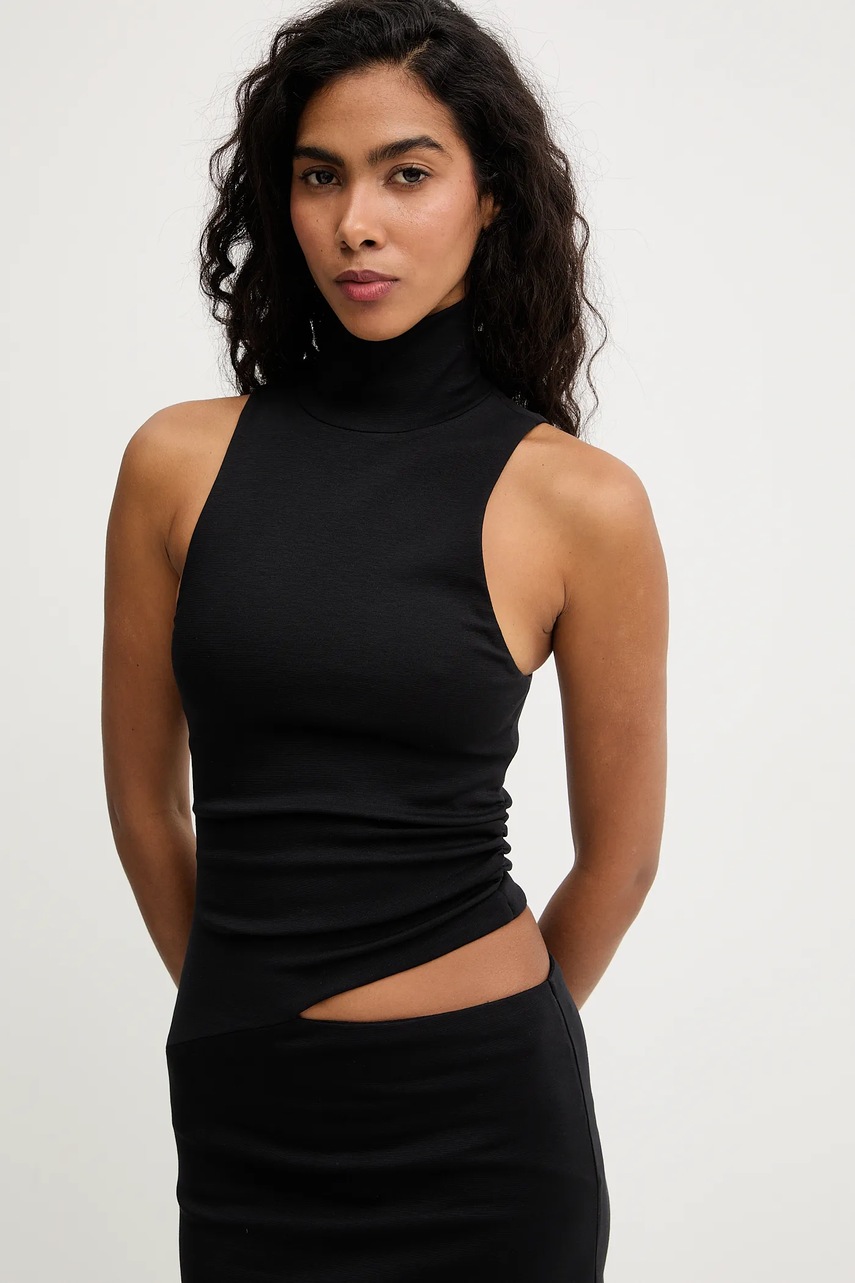 Сукня La Mania ASHER колір чорний maxi розкльошена ASHER