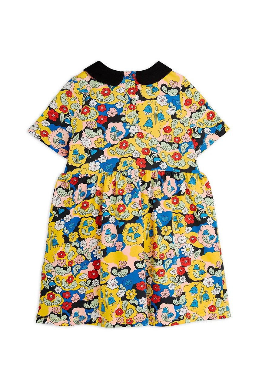 Детское платье Mini Rodini Flowers цвет жёлтый midi расклешённое 2565010000 Детское платье Mini Rodini Flowers цвет жёлтый midi расклешённое 2565010000