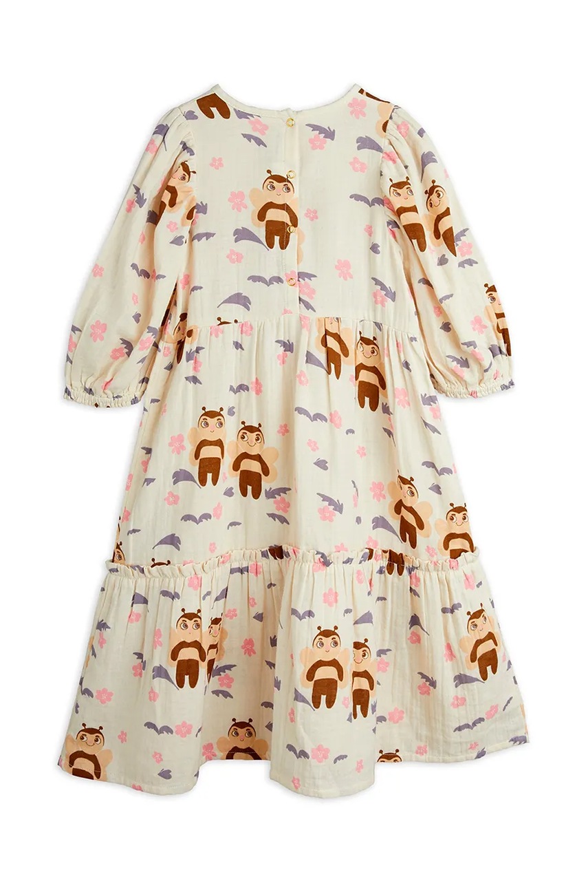 Mini Rodini gyerek pamutruha Muslin bee bézs, midi, harang alakú, 2565011411 termék 2. képe