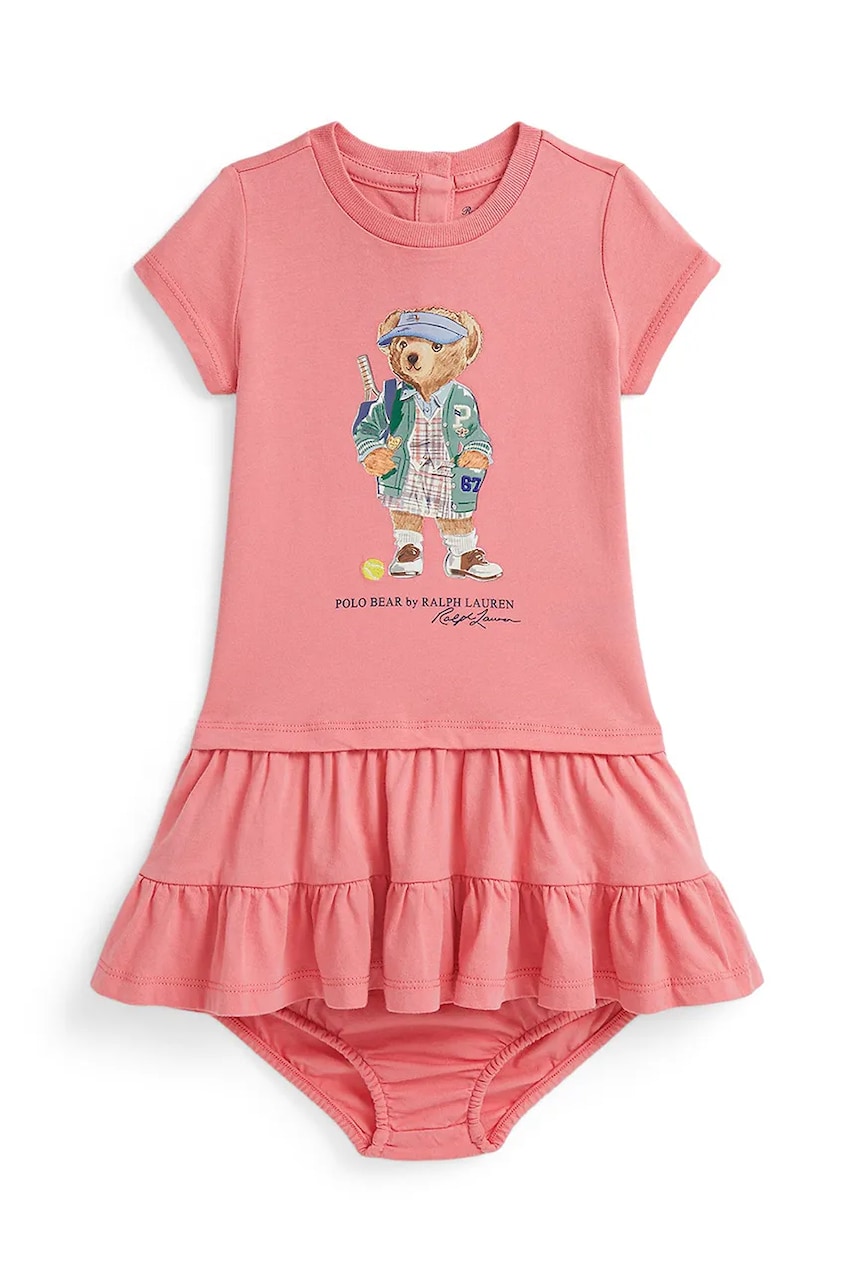 Levně Šaty Polo Ralph Lauren růžová barva, mini, 310971130001