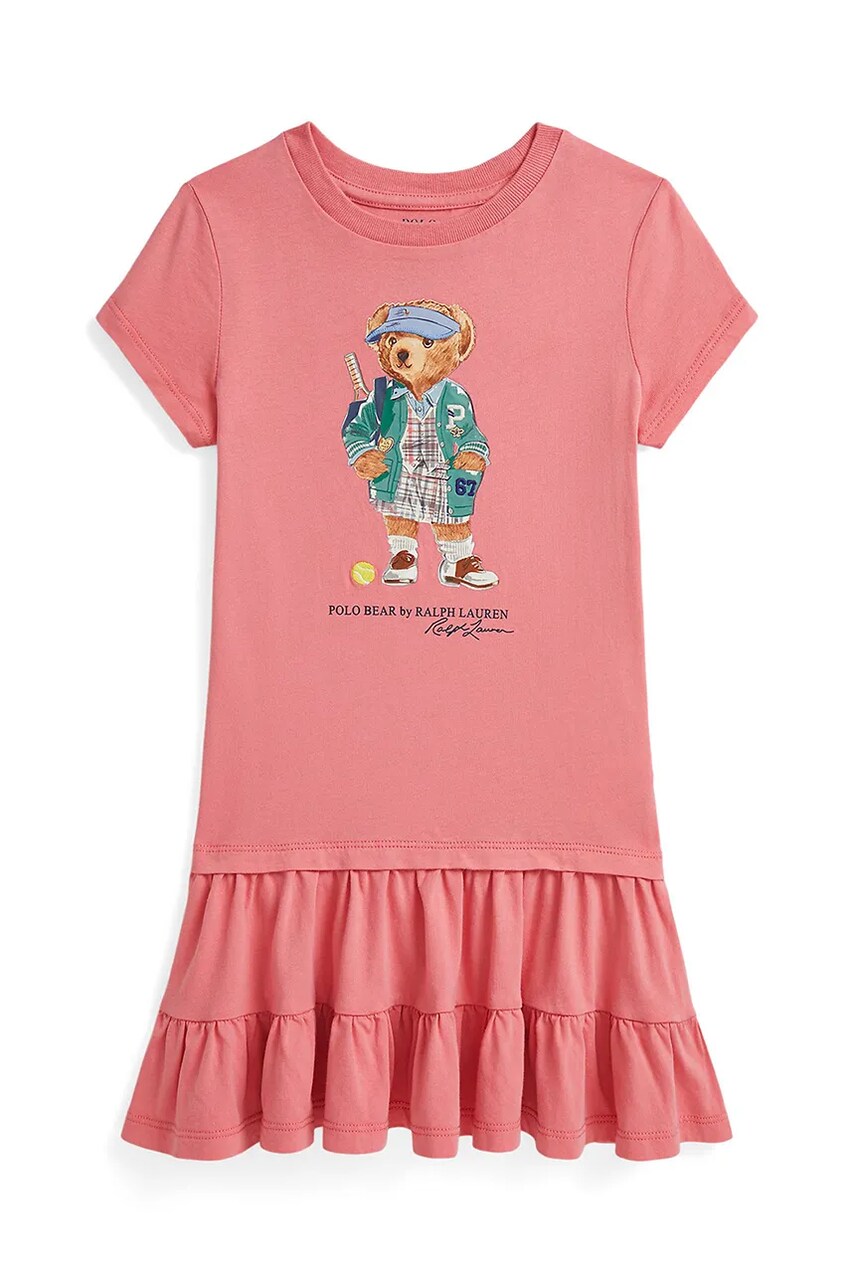 Levně Šaty Polo Ralph Lauren růžová barva, midi, 312971130001