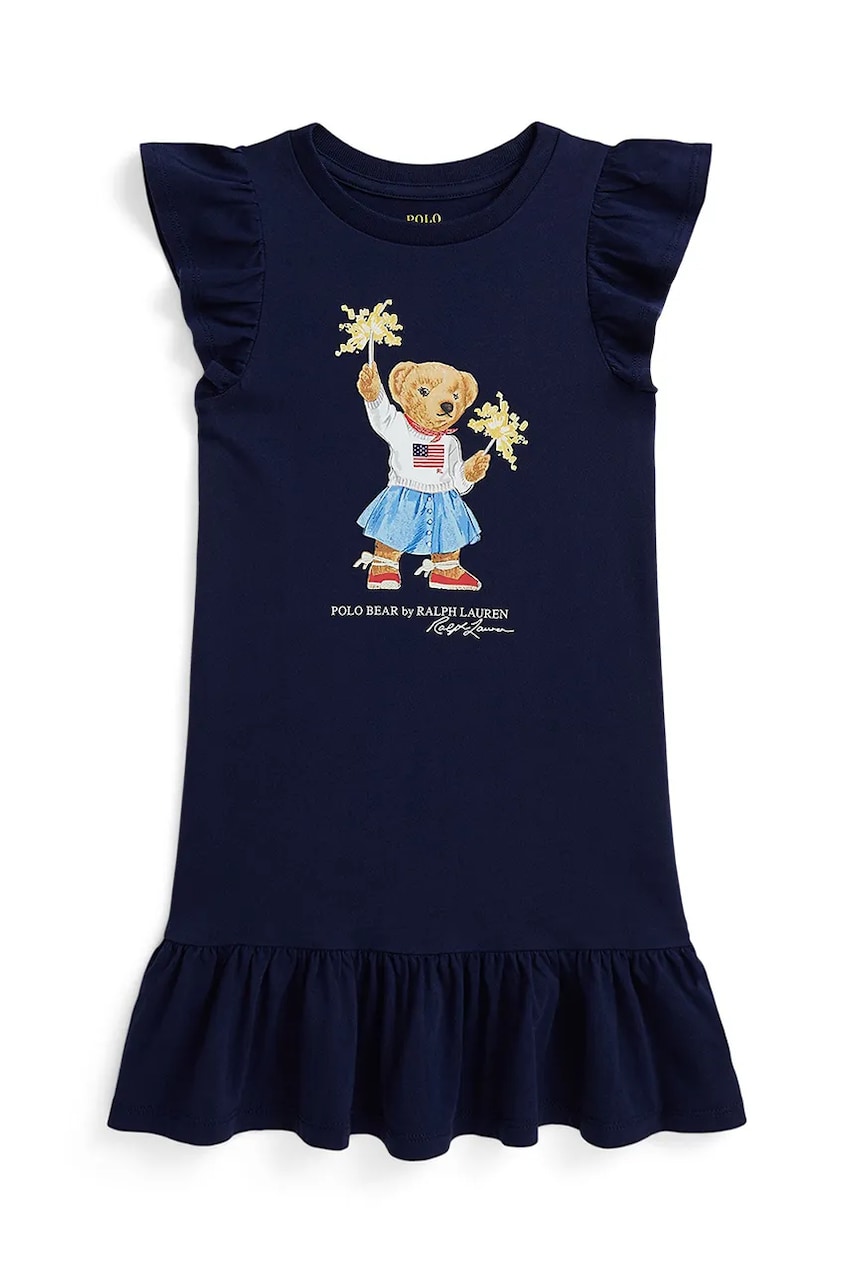 Levně Šaty Polo Ralph Lauren tmavomodrá barva, mini, 312971136001