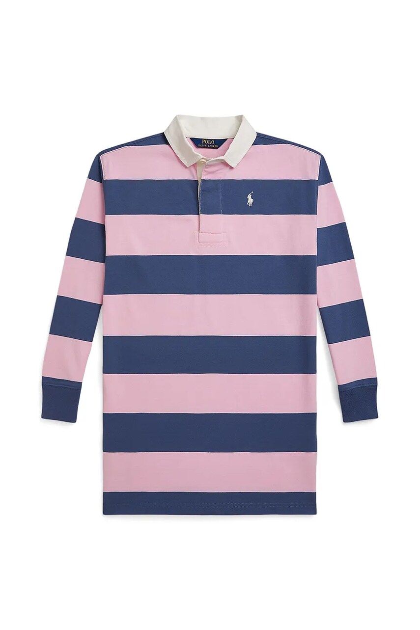 Levně Dětské bavlněné šaty Polo Ralph Lauren růžová barva, mini, oversize, 313971038001