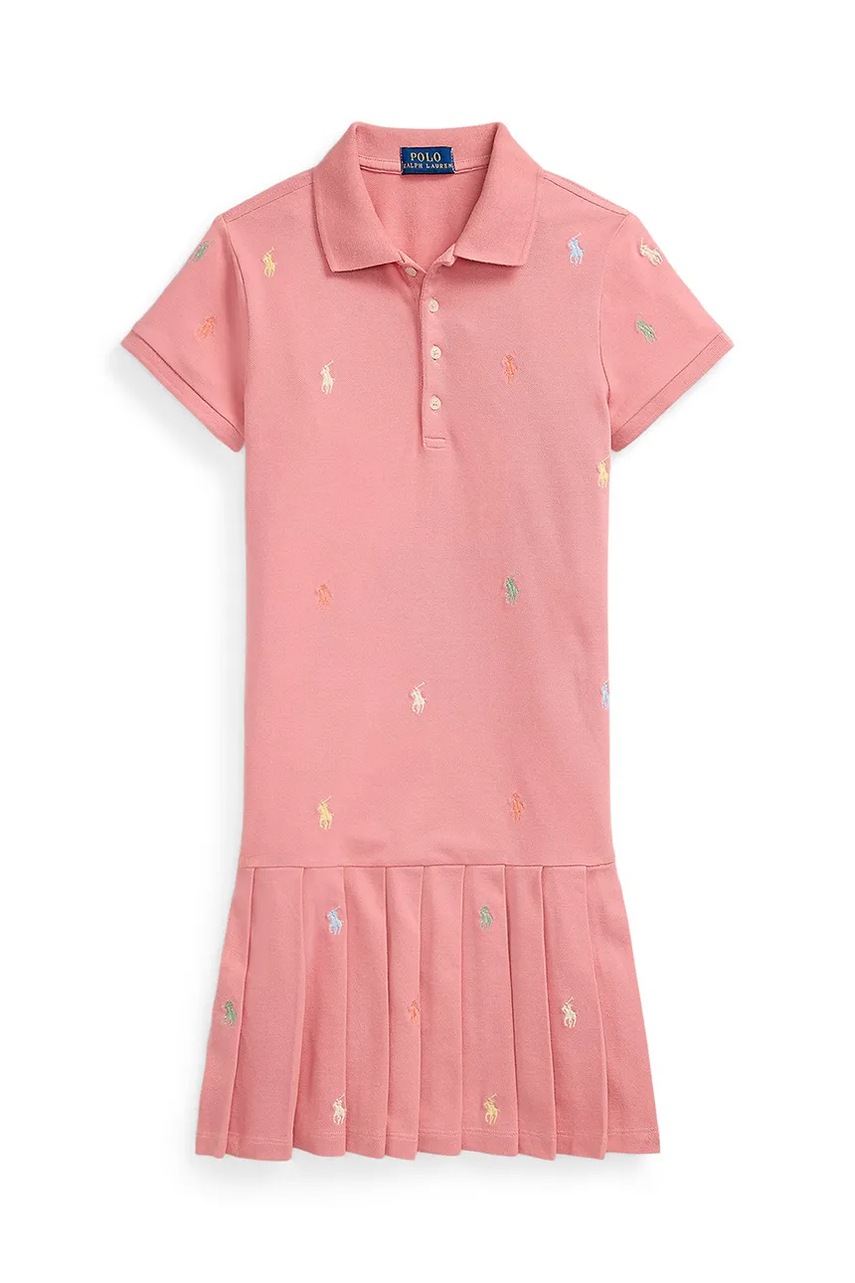 Levně Šaty Polo Ralph Lauren růžová barva, midi, 313971113001