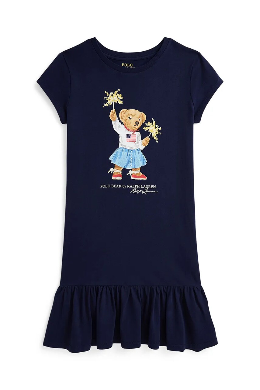 Levně Šaty Polo Ralph Lauren tmavomodrá barva, mini, 313982151001