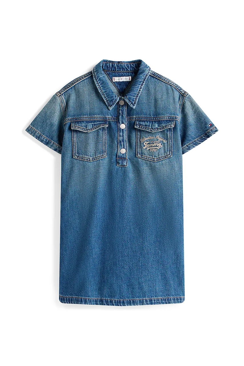 Джинсовое платье Tommy Hilfiger цвет синий mini прямая KG0KG08926 Джинсовое платье Tommy Hilfiger цвет синий mini прямая KG0KG08926