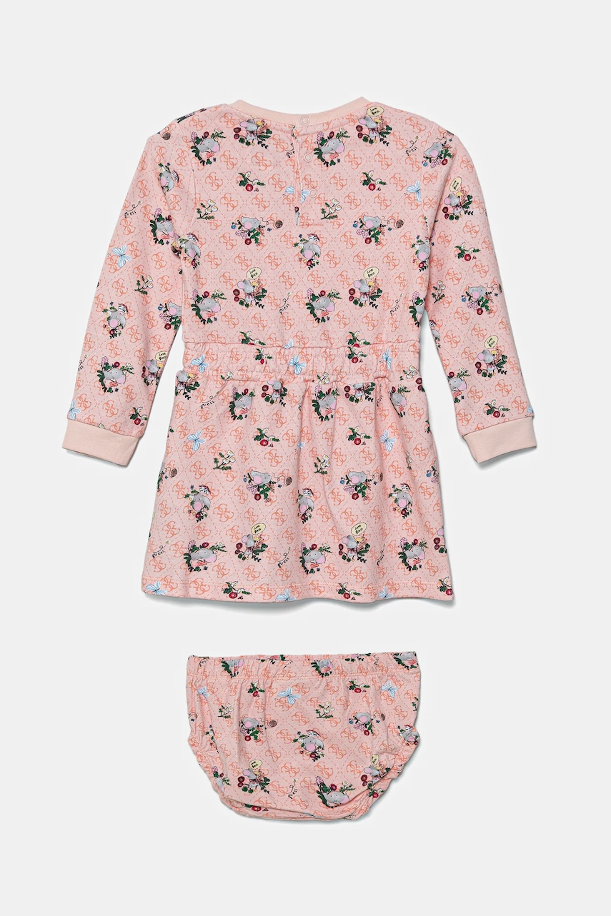 Хлопковое детское платье Guess цвет оранжевый mini расклешённое A5YK02 KA6R4 Хлопковое детское платье Guess цвет оранжевый mini расклешённое A5YK02 KA6R4