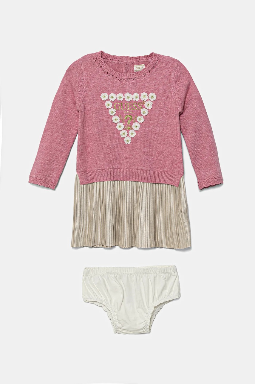 Levně Dívčí šaty Guess růžová barva, mini, A5YK07 Z3OS0