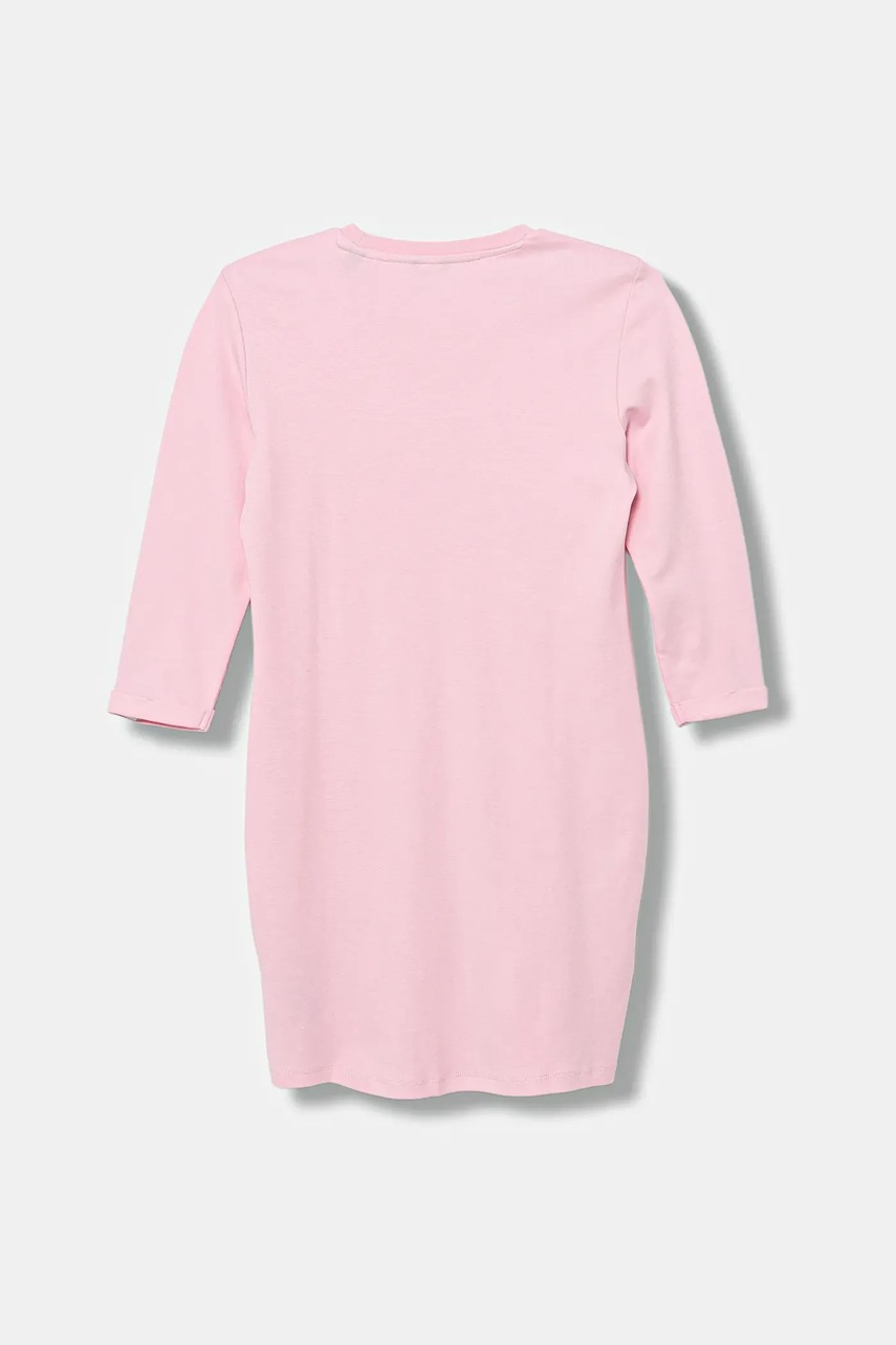 Хлопковое детское платье Guess цвет розовый mini прямое J3YK13 KA6W4