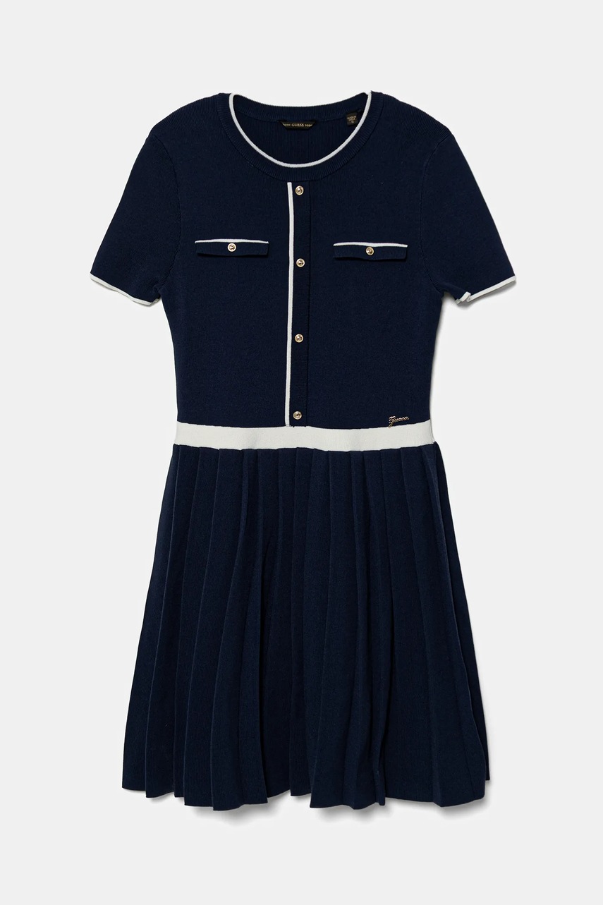 Levně Dívčí šaty Guess tmavomodrá barva, midi, J4BK31 Z3M90