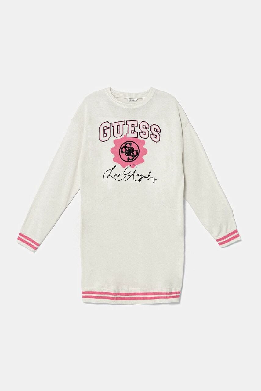 Levně Dívčí šaty Guess béžová barva, mini, J5YK09 Z3OF0