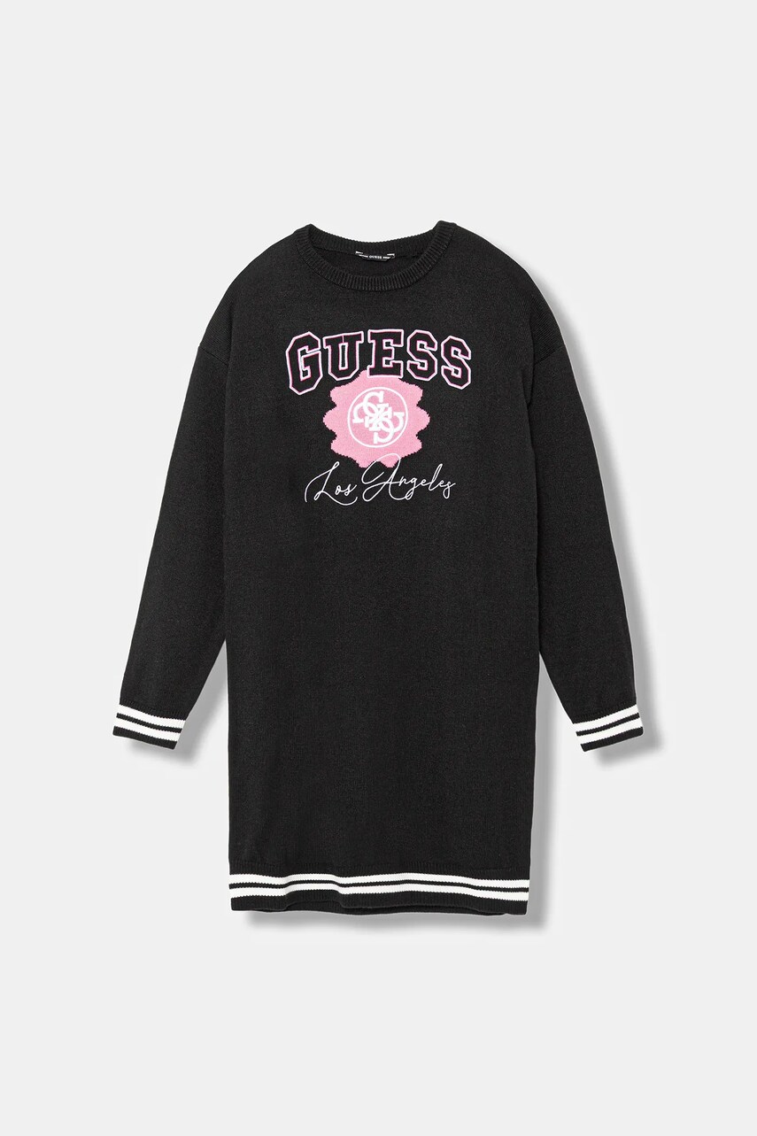 Levně Dívčí šaty Guess černá barva, mini, J5YK09 Z3OF0