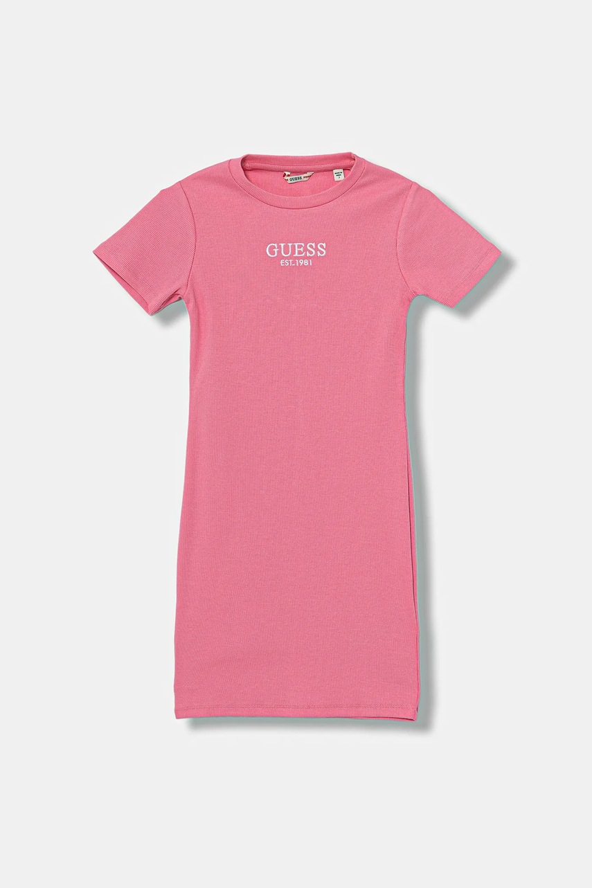 Levně Dívčí šaty Guess růžová barva, mini, J5YK11 KBZP4