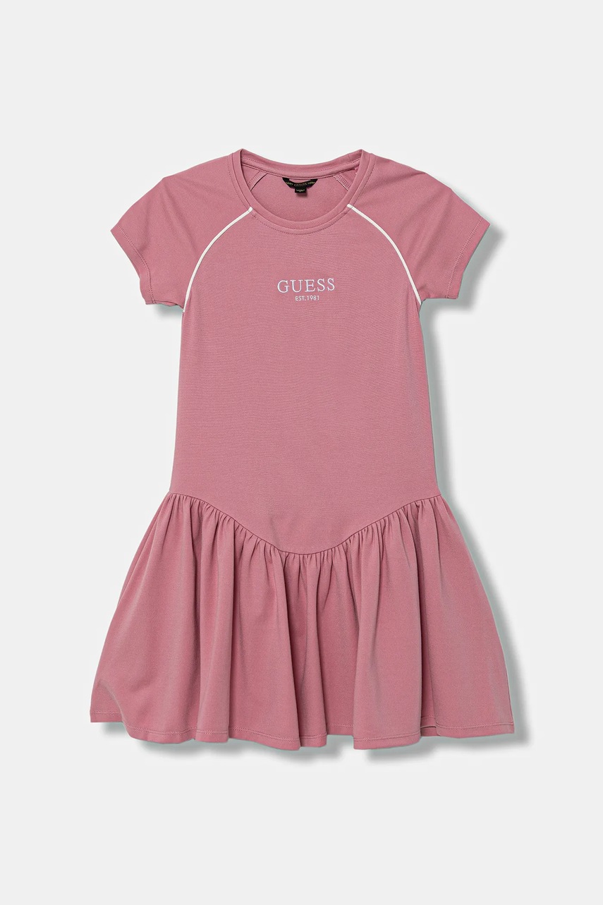 Levně Dívčí šaty Guess růžová barva, mini, J5YK16 KCY62