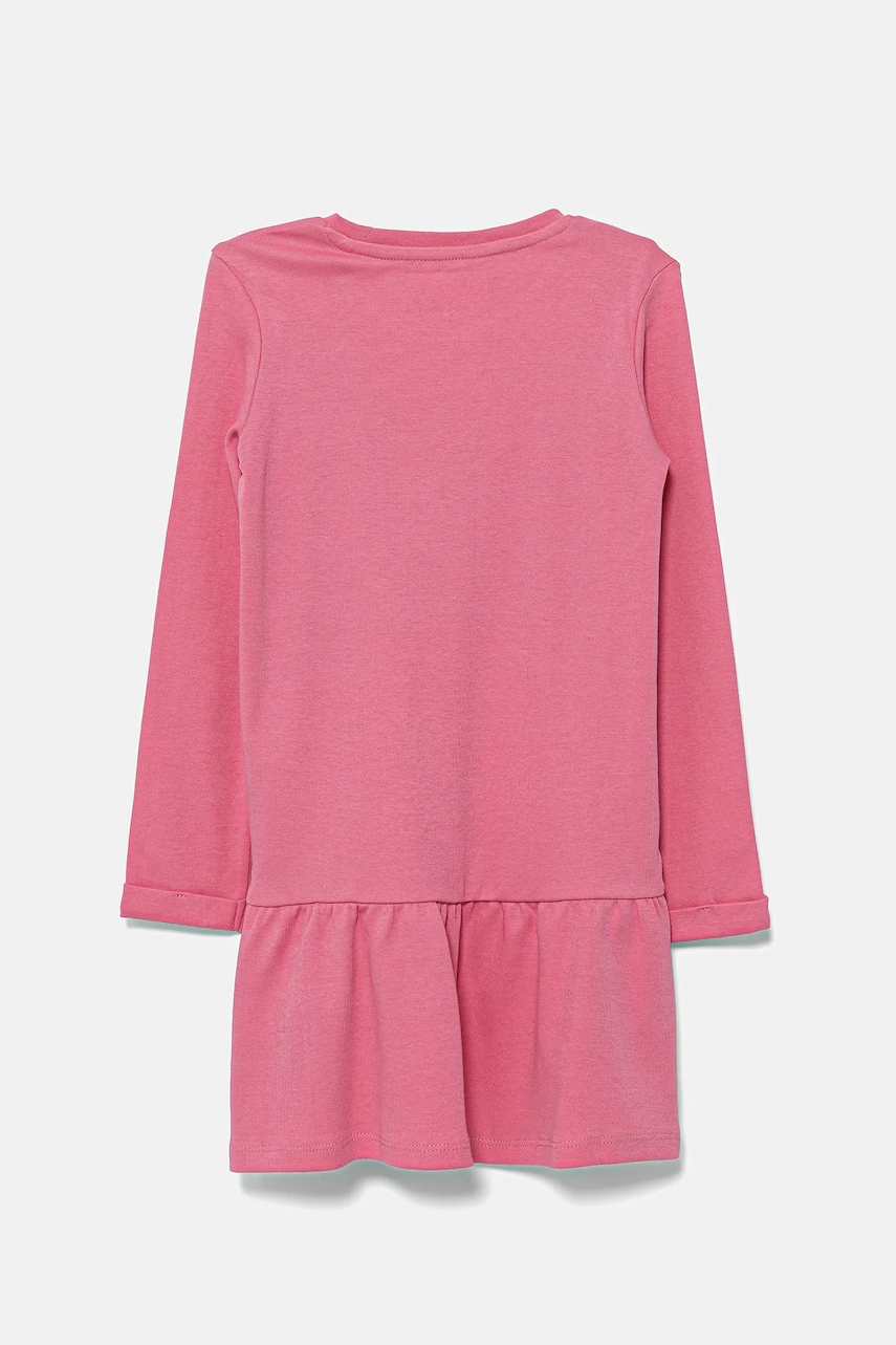 Хлопковое детское платье Guess цвет розовый mini расклешённое K3YK13 KA6W4 Хлопковое детское платье Guess цвет розовый mini расклешённое K3YK13 KA6W4