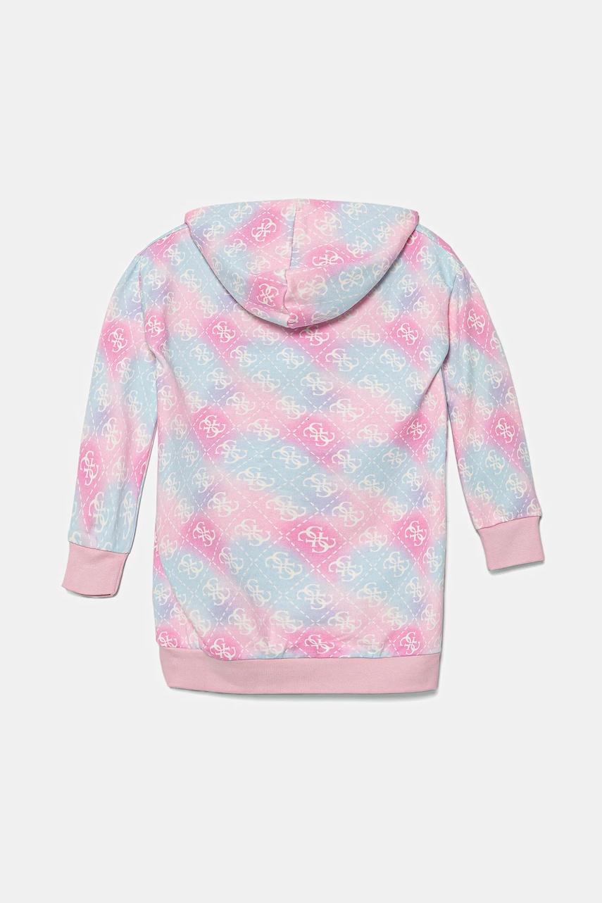 Хлопковое детское платье Guess цвет розовый mini прямое K5YK04 KA6R4 Хлопковое детское платье Guess цвет розовый mini прямое K5YK04 KA6R4