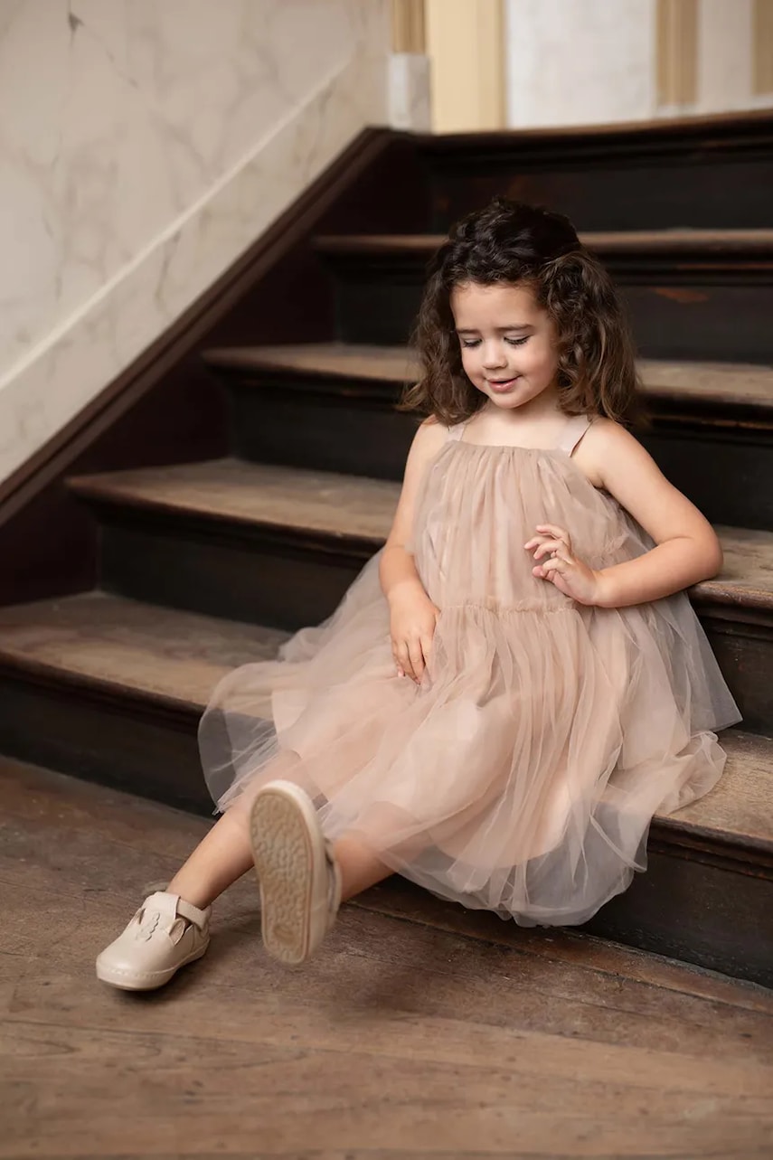 Donsje rochie culoarea maro, mini, evazați, 4100400
