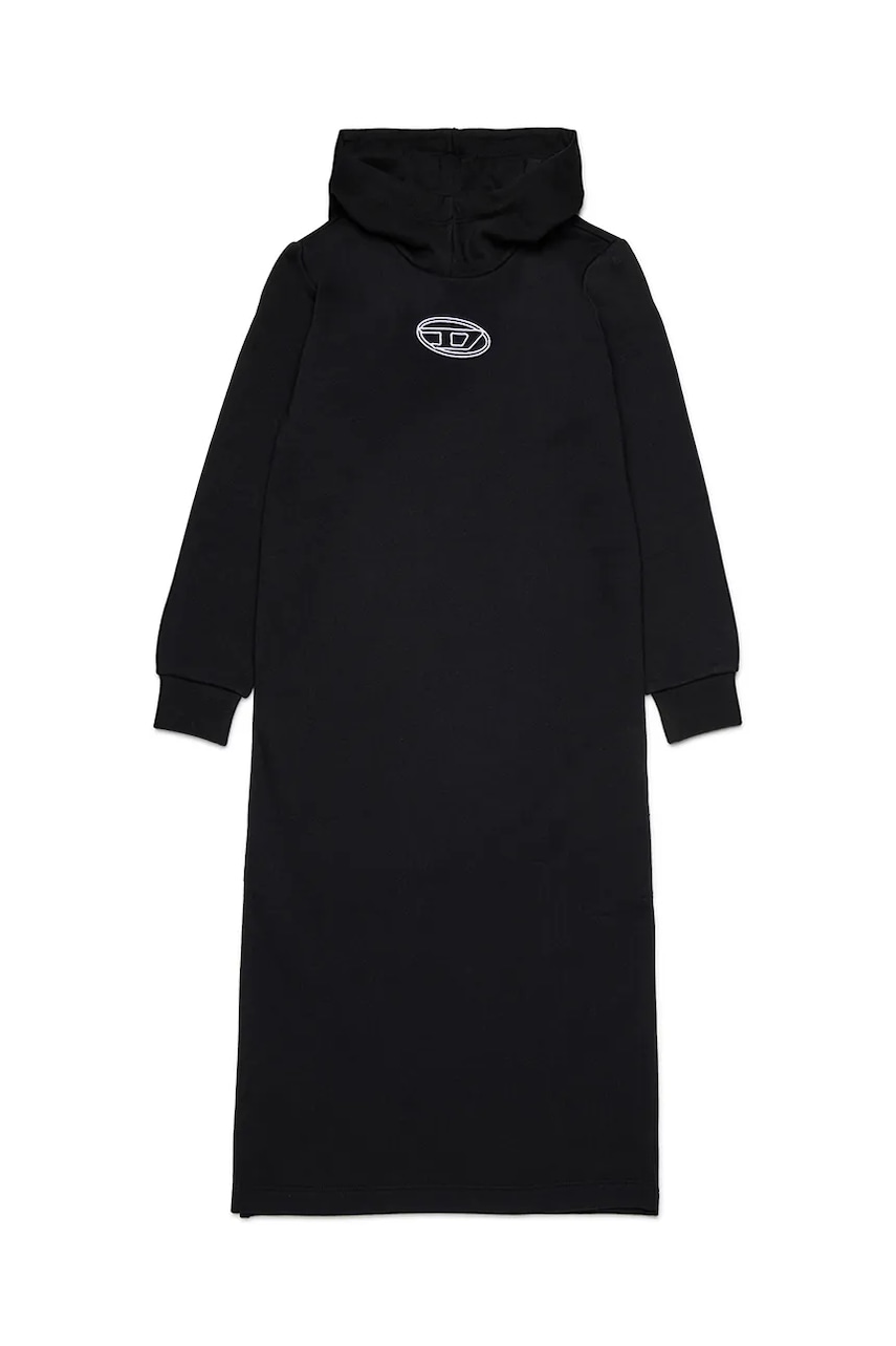Diesel rochie din bumbac pentru copii DYLA DRESS culoarea negru, mini, oversize, J02426