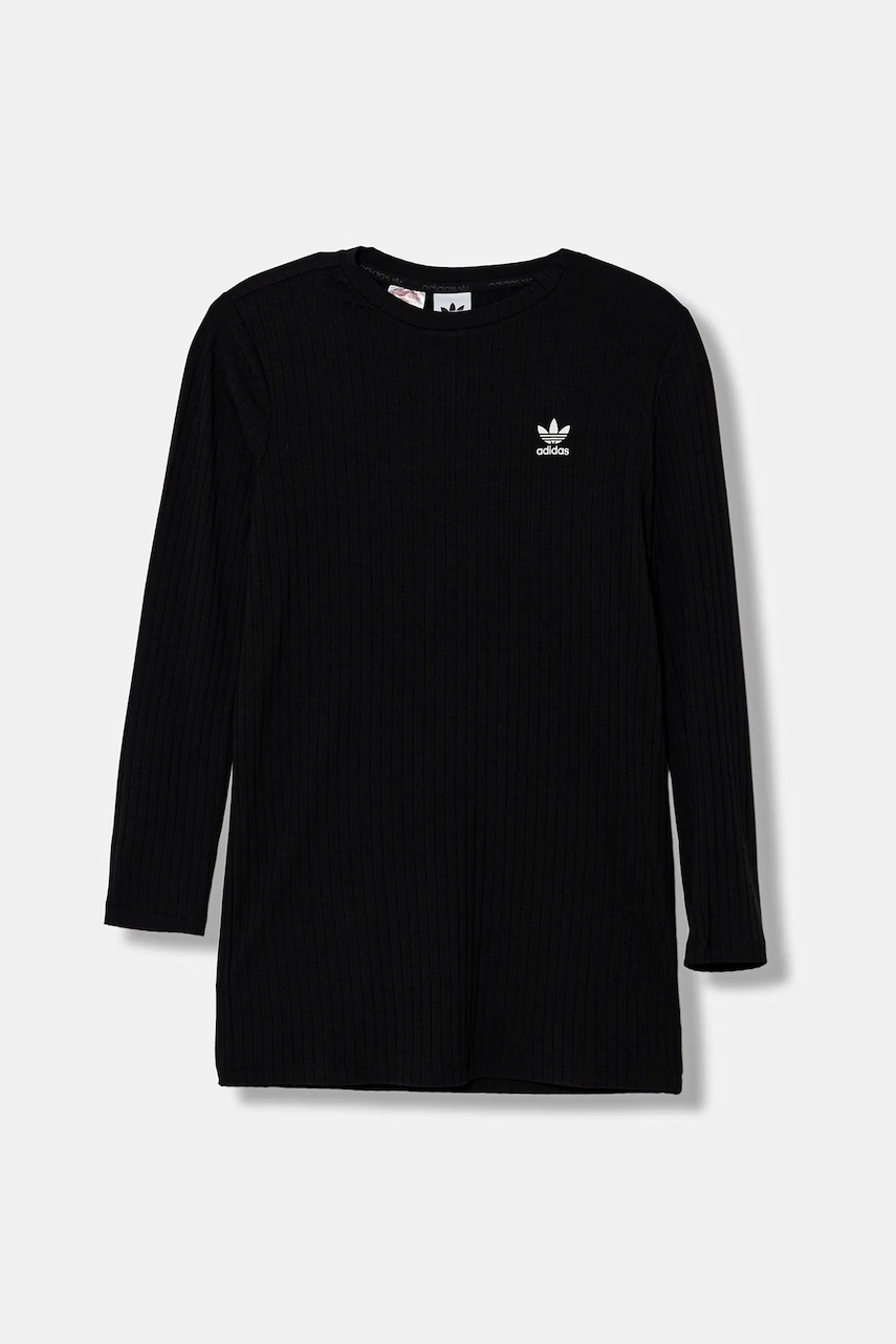 Детское платье adidas Originals цвет чёрный mini прямое JX2849 Детское платье adidas Originals цвет чёрный mini прямое JX2849