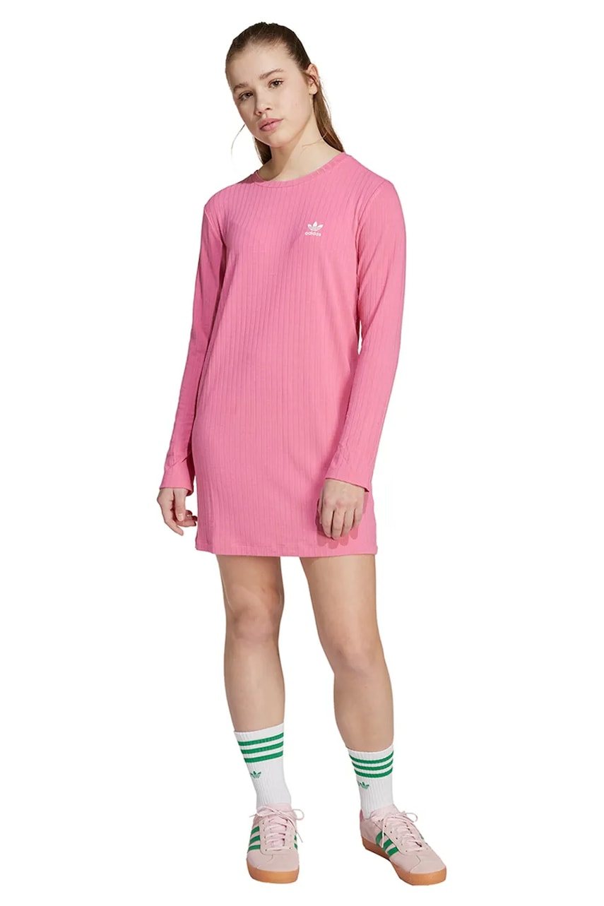 adidas Originals rochie fete culoarea roz, mini, mulată, JX2850 adidas Originals rochie fete culoarea roz, mini, mulată, JX2850