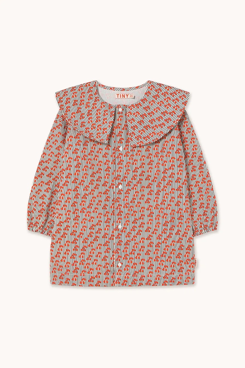 Хлопковое детское платье Tinycottons CHERRIES WOVEN DRESS цвет розовый mini прямое AW25-474 Хлопковое детское платье Tinycottons CHERRIES WOVEN DRESS цвет розовый mini прямое AW25-474