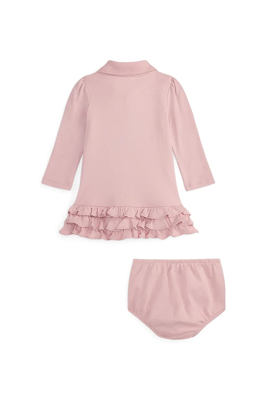 Детское хлопковое платье Polo Ralph Lauren цвет розовый mini прямое 310978846003 Детское хлопковое платье Polo Ralph Lauren цвет розовый mini прямое 310978846003
