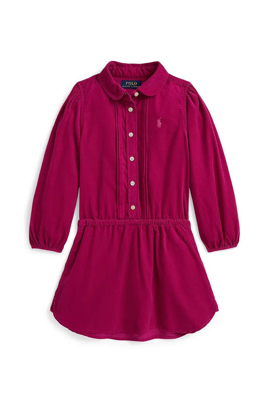 Levně Dětské bavlněné šaty Polo Ralph Lauren růžová barva, mini, 312978257001