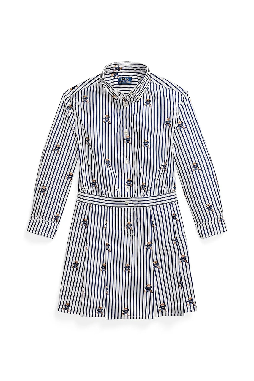 Levně Dívčí šaty Polo Ralph Lauren tmavomodrá barva, mini, 312978282001