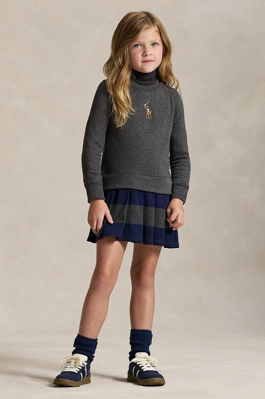 Levně Dívčí šaty Polo Ralph Lauren šedá barva, mini, 312978991001