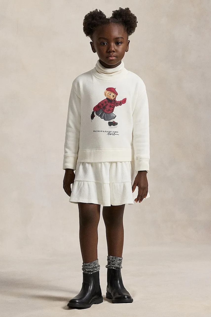 Levně Dívčí šaty Polo Ralph Lauren béžová barva, mini, 312981086001