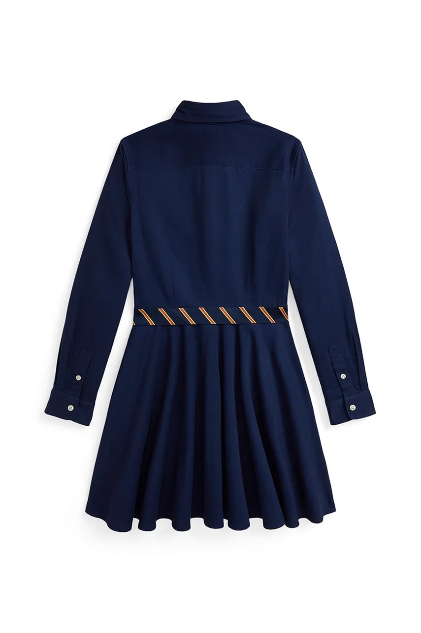 Дитяча бавовняна сукня Polo Ralph Lauren колір синій mini розкльошена 313950629001