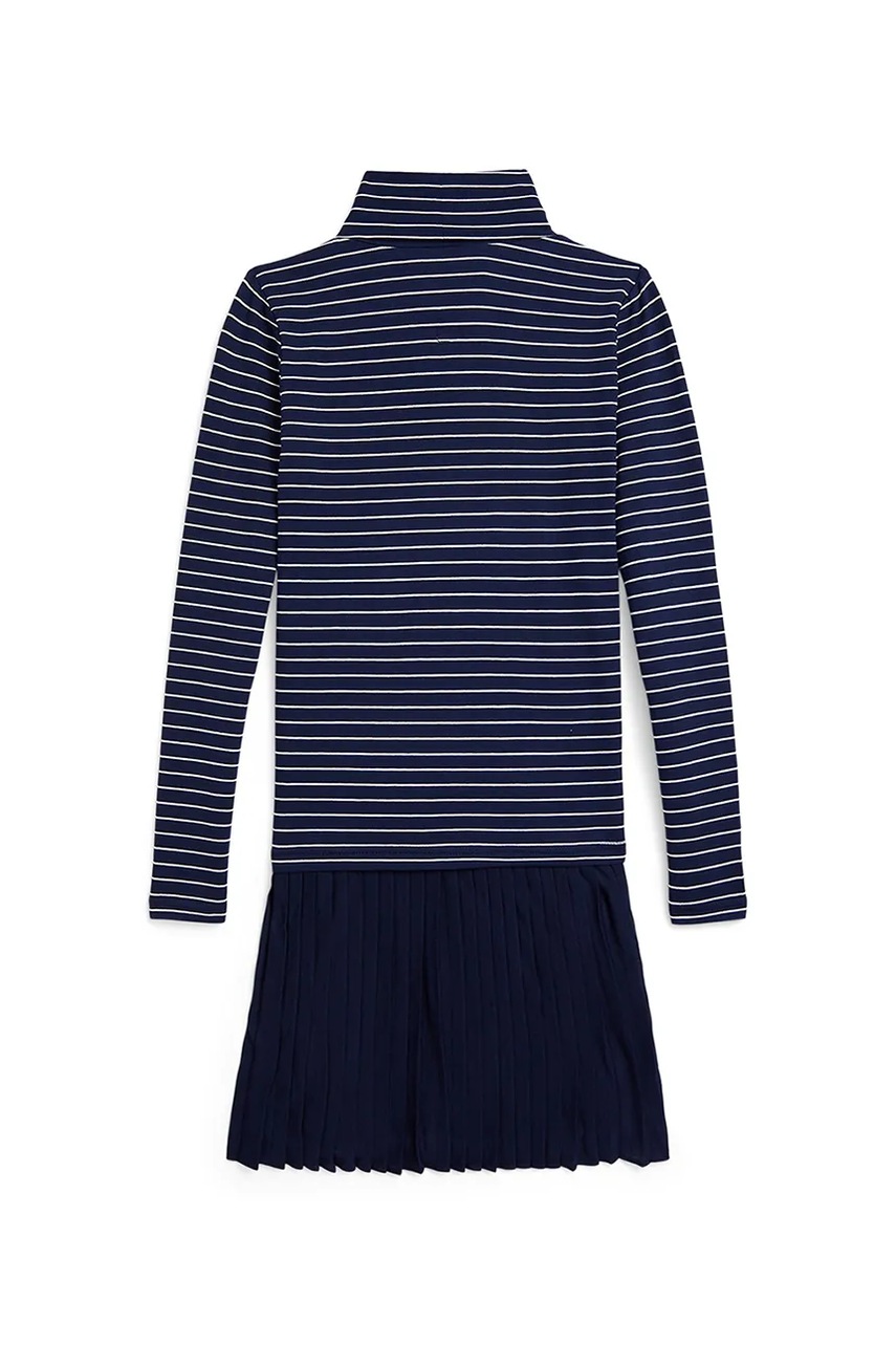 Детское платье с хлопком Polo Ralph Lauren цвет синий mini расклешённое 313980676001 Детское платье с хлопком Polo Ralph Lauren цвет синий mini расклешённое 313980676001
