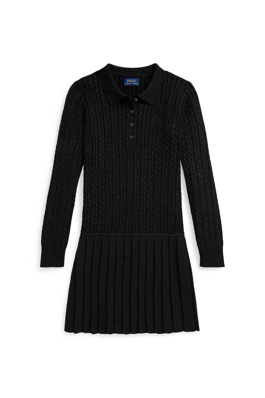 Levně Šaty Polo Ralph Lauren černá barva, mini, 313980679001