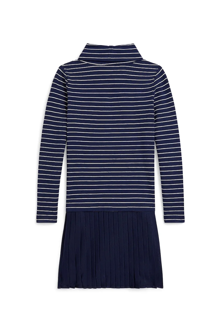 Детское платье с хлопком Polo Ralph Lauren цвет синий mini расклешённое 312980676001 Детское платье с хлопком Polo Ralph Lauren цвет синий mini расклешённое 312980676001