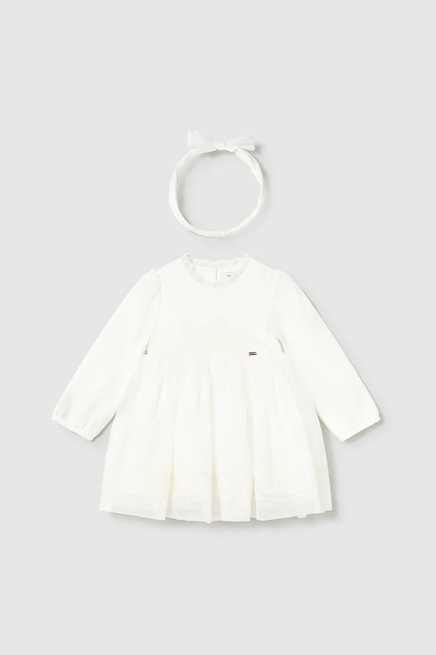 Mayoral rochie bebe culoarea bej, mini, evazați, 2902