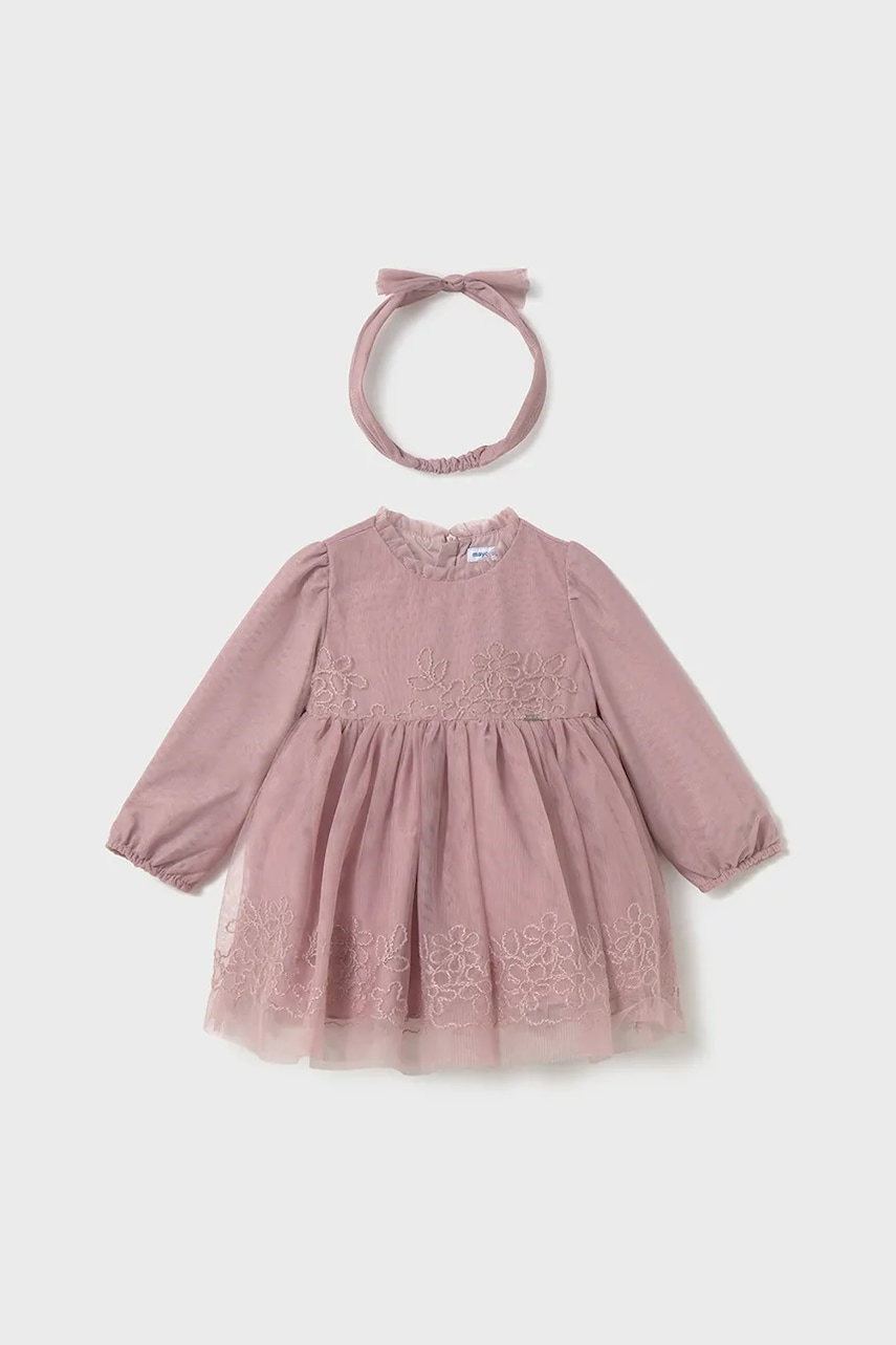 Mayoral rochie bebe culoarea roz, mini, evazați, 2902