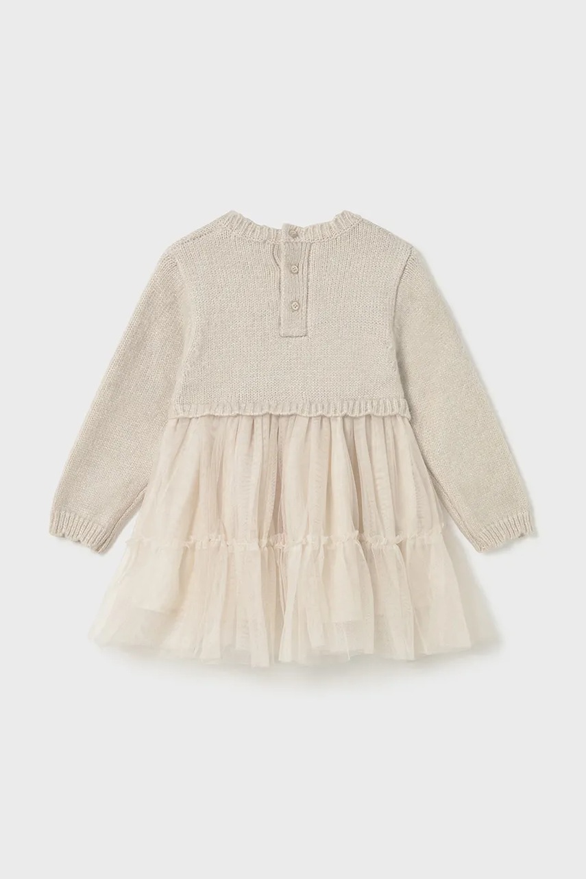 Платье для младенцев Mayoral цвет бежевый mini расклешённое 2905