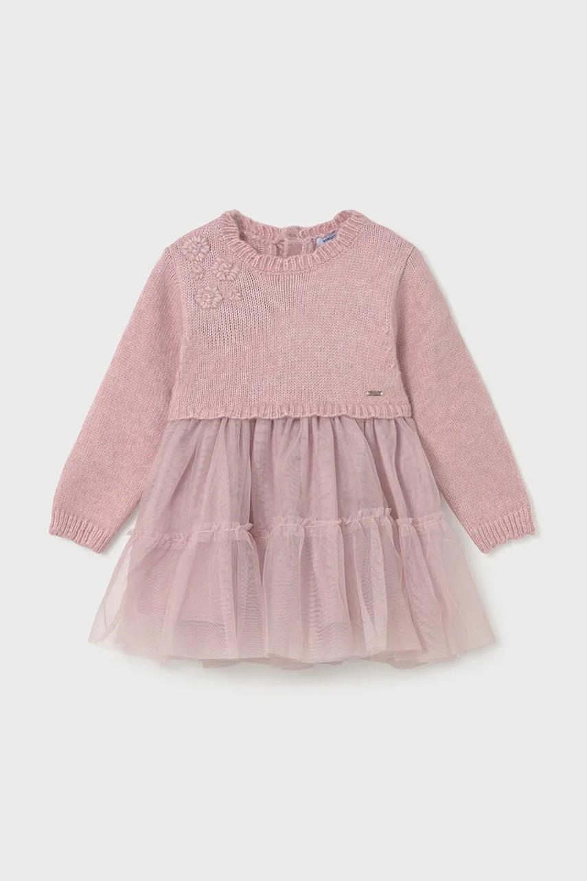 Mayoral rochie bebe culoarea roz, mini, evazați, 2905