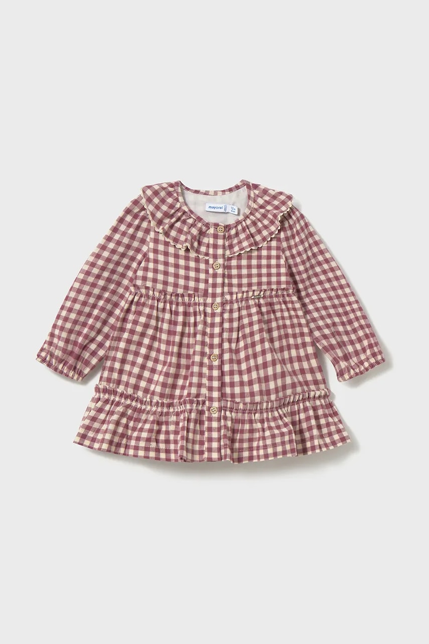 Mayoral rochie din bumbac pentru bebeluși culoarea roșu, mini, evazați, 2910