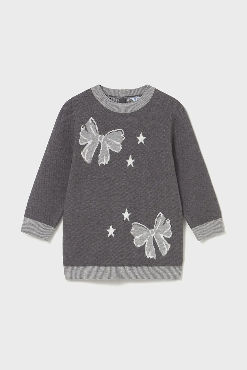 Mayoral rochie fete culoarea gri, mini, drept, 2911