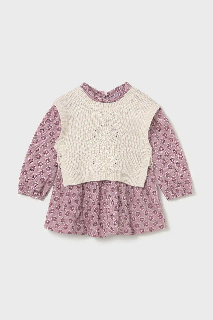 Mayoral rochie bebe culoarea roz, mini, evazați, 2913
