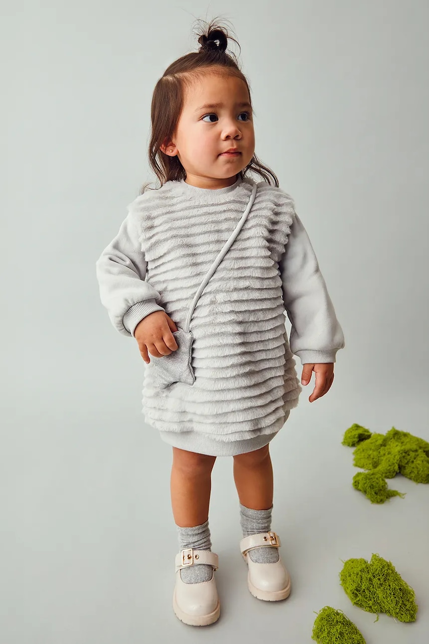 Mayoral rochie culoarea gri, mini, drept, 2919 Mayoral rochie culoarea gri, mini, drept, 2919