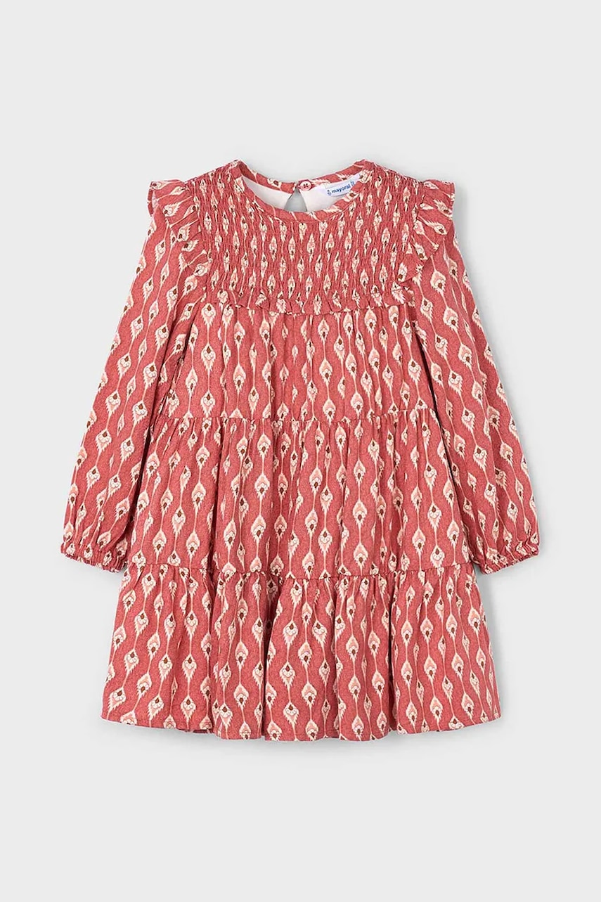 Детское платье Mayoral цвет красный mini расклешённое 4912 Детское платье Mayoral цвет красный mini расклешённое 4912