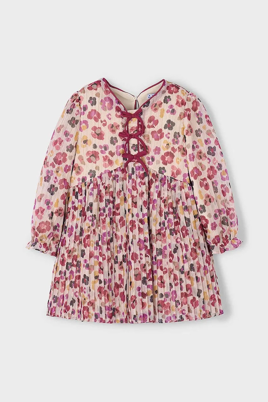 Детское платье Mayoral цвет бежевый mini прямое 4917 Детское платье Mayoral цвет бежевый mini прямое 4917