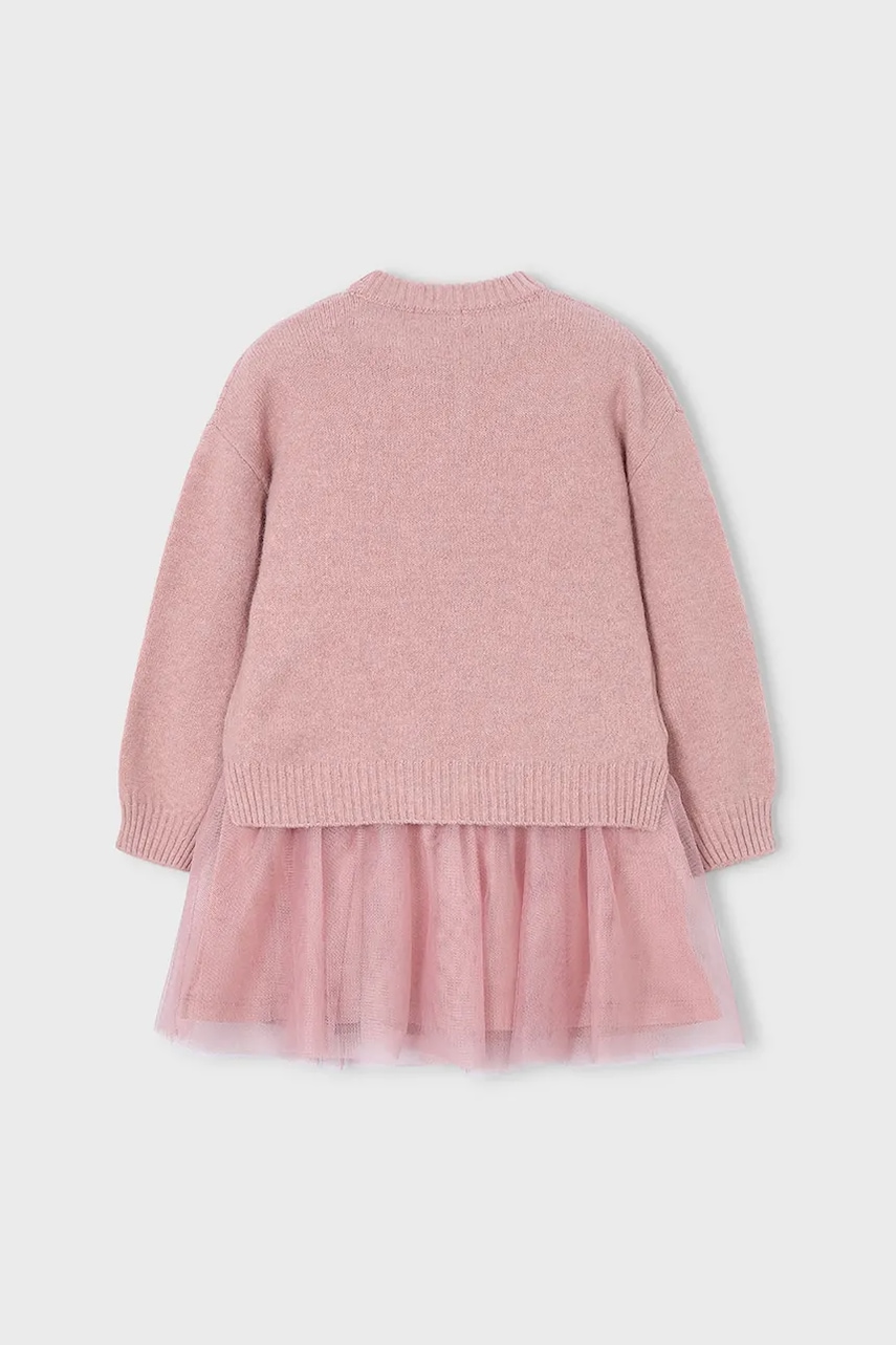 Детское платье Mayoral цвет розовый mini расклешённое 4918 Детское платье Mayoral цвет розовый mini расклешённое 4918