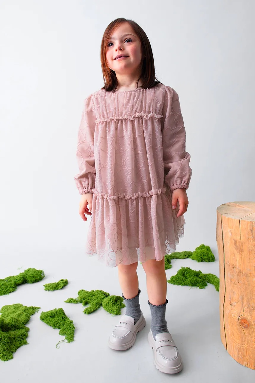 Mayoral rochie fete culoarea roz, mini, drept, 4919