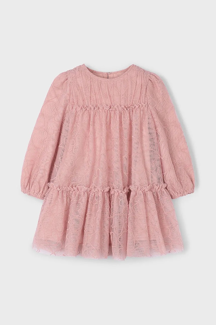 Детское платье Mayoral цвет розовый mini прямое 4919 Детское платье Mayoral цвет розовый mini прямое 4919