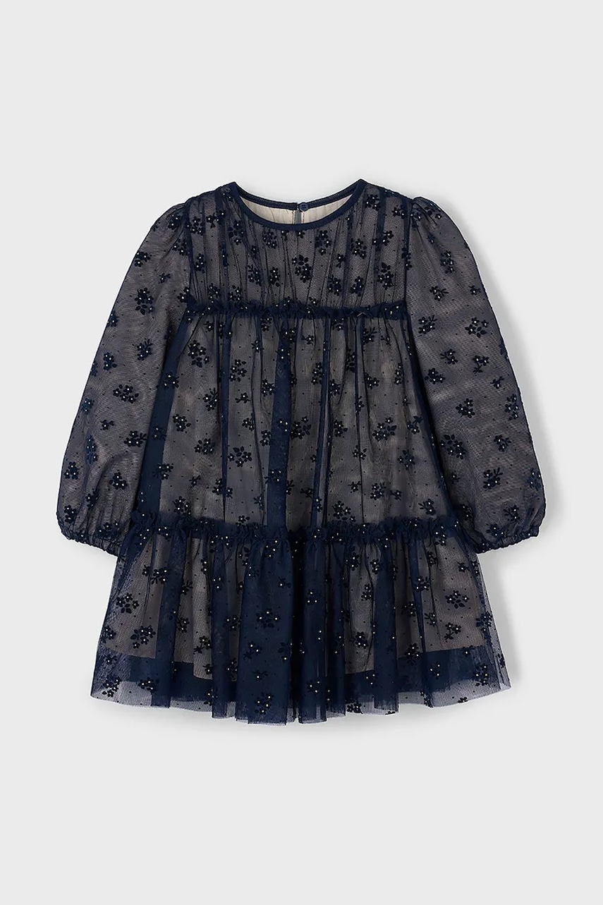 Mayoral rochie fete culoarea bleumarin, mini, drept, 4919