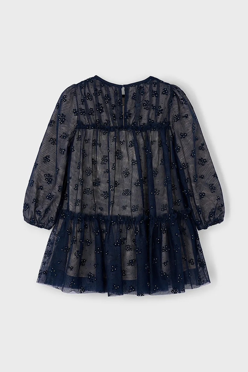 Детское платье Mayoral цвет синий mini прямое 4919 Детское платье Mayoral цвет синий mini прямое 4919