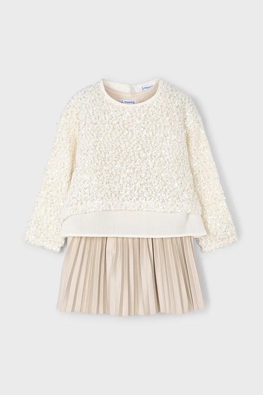 Детское платье Mayoral цвет бежевый mini расклешённое 4925